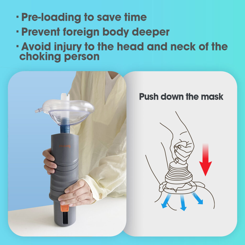 Pre-loading to save timePrevent foreign body deeperAvoid injury to the head and neck of thechoking person